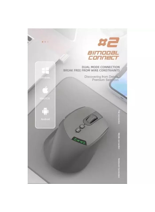 JeDEL WD155 Wireless 2.4Ghz , Bluetooth Rechargeable Mouse - Optical Sensor 2000 DPI - 7 Buttons With 2 Side Buttons - Image 5